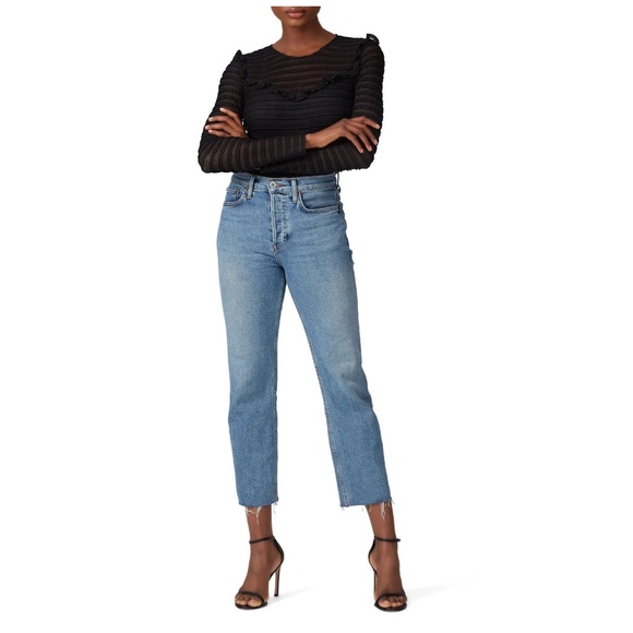 PARKER Carmen Black Top - Ruffle & Lace - Perfectly Warm - XS or S - Picture 3 of 4